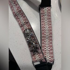 Rebecca Minkoff Jewel Jacquard Guitar Bag Purse Crossbody Camera Strap Chain